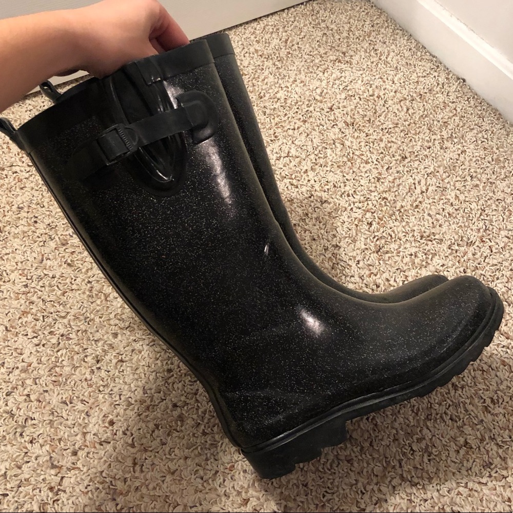 Capelli Black/Sparkle Rain Boots